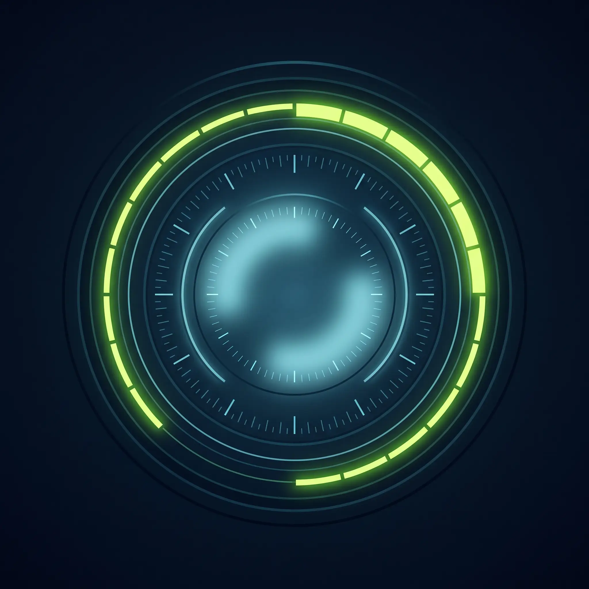 Abstract countdown ring instrument — the wait-and-see window after a dose before taking more.